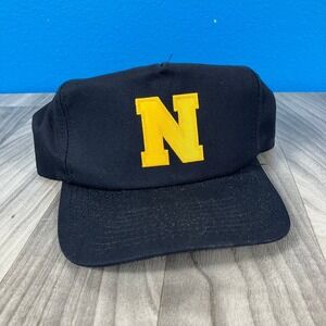 Vtg US Navy Blue Snapback Hat Men's OSFA Made in USA MADE Adjustable Cap